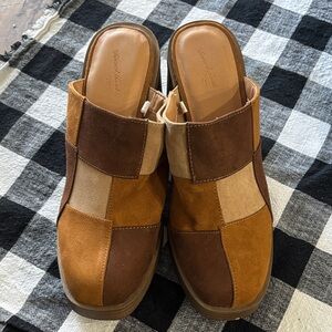 Women's Patchwork Suede Universal Thread Mules